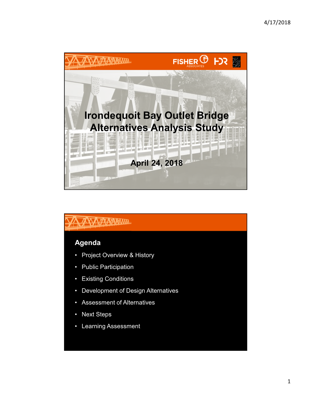 Irondequoit Bay Outlet Bridge Alternatives Analysis Study
