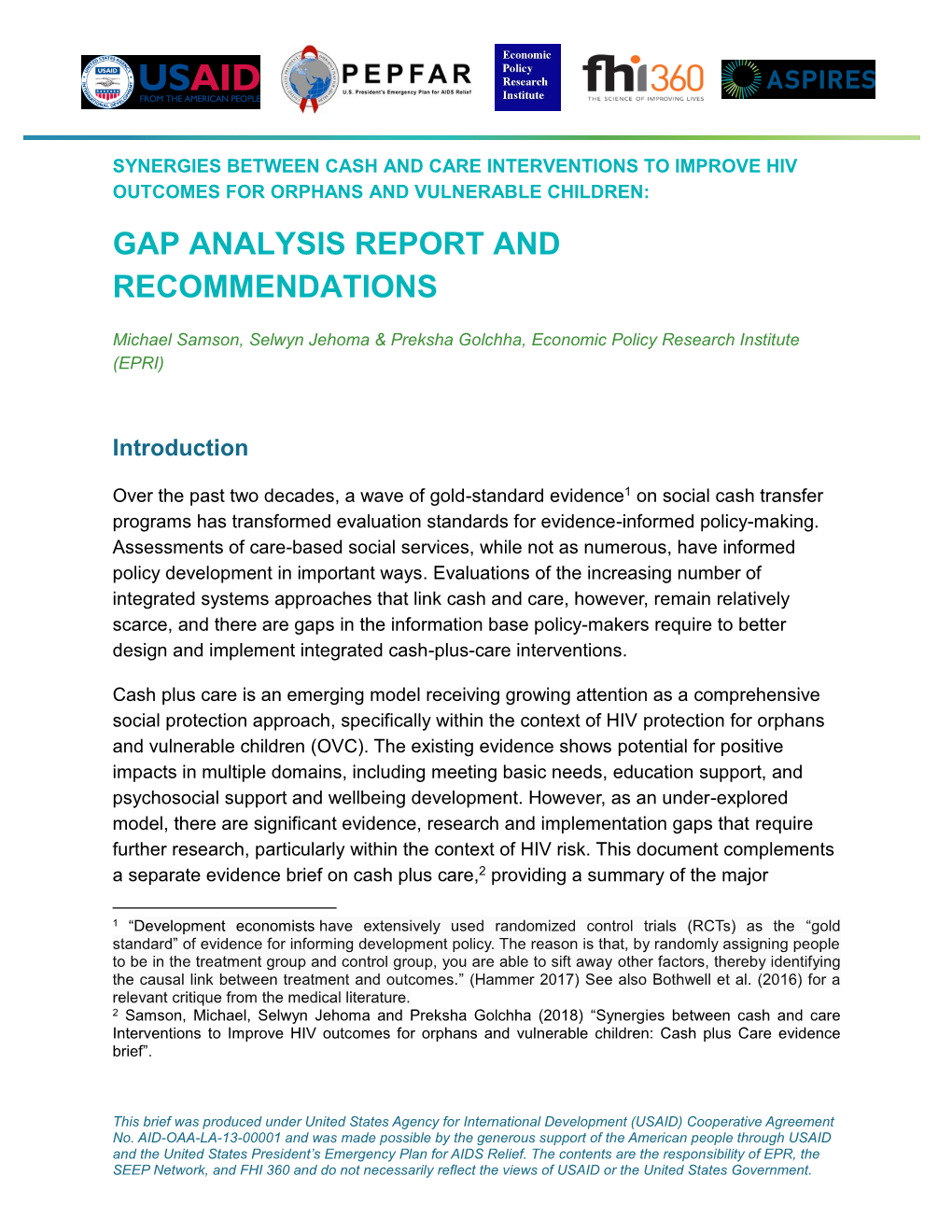 Gap Analysis Report and Recommendations