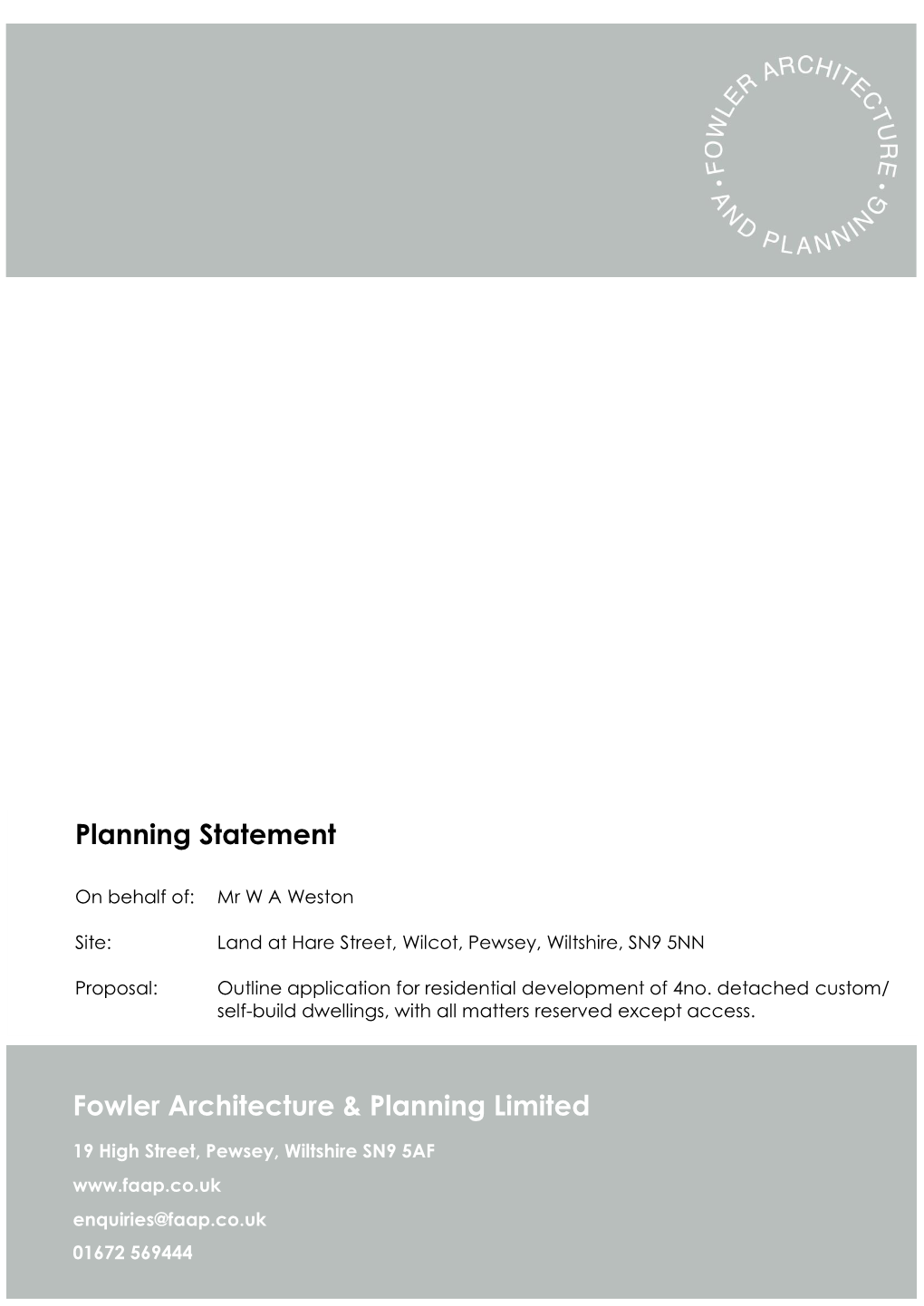 Fowler Architecture & Planning Limited Planning Statement