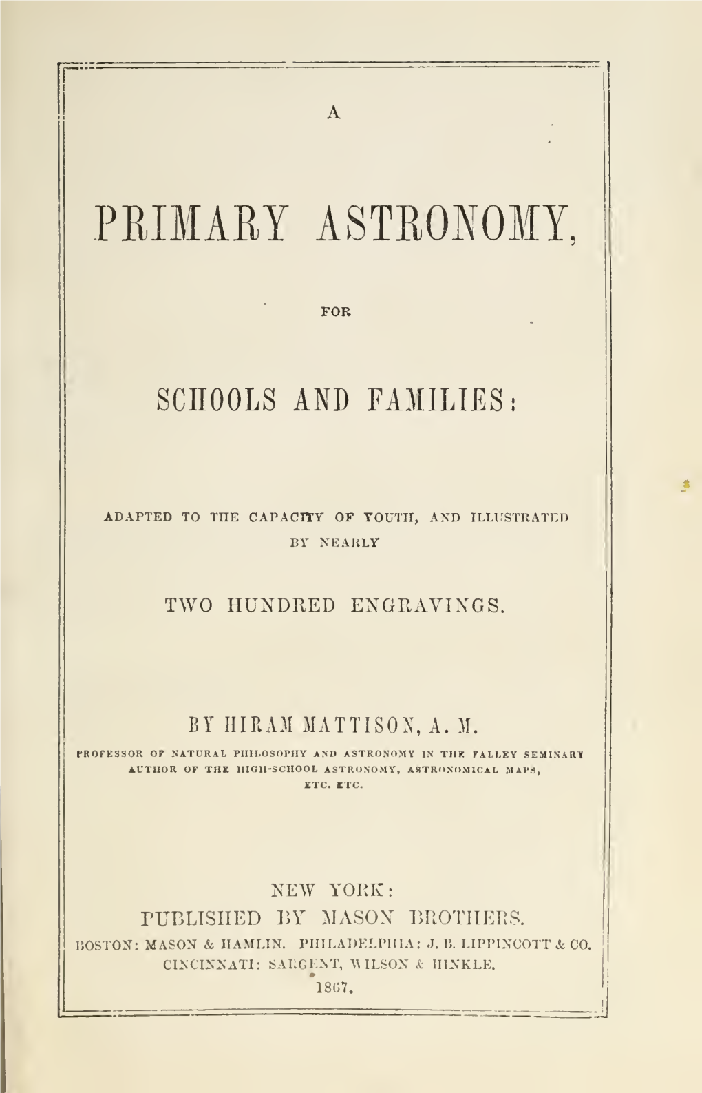A Primary Astronomy for Schools and Families