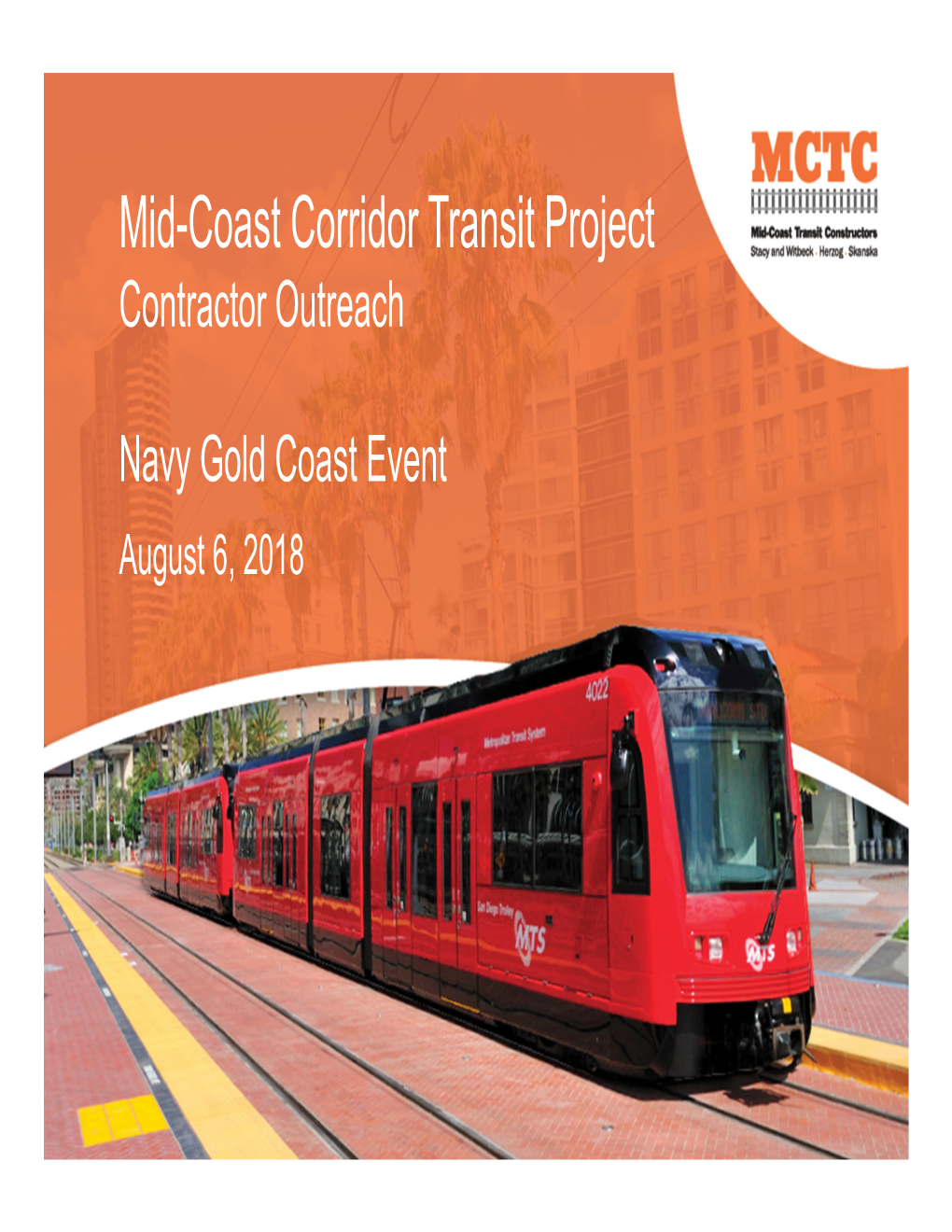 Mid-Coast Corridor Transit Project Contractor Outreach