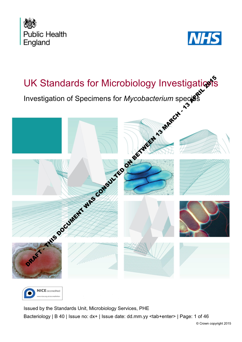 Investigation of Specimens for Mycobacterium Speciesapril