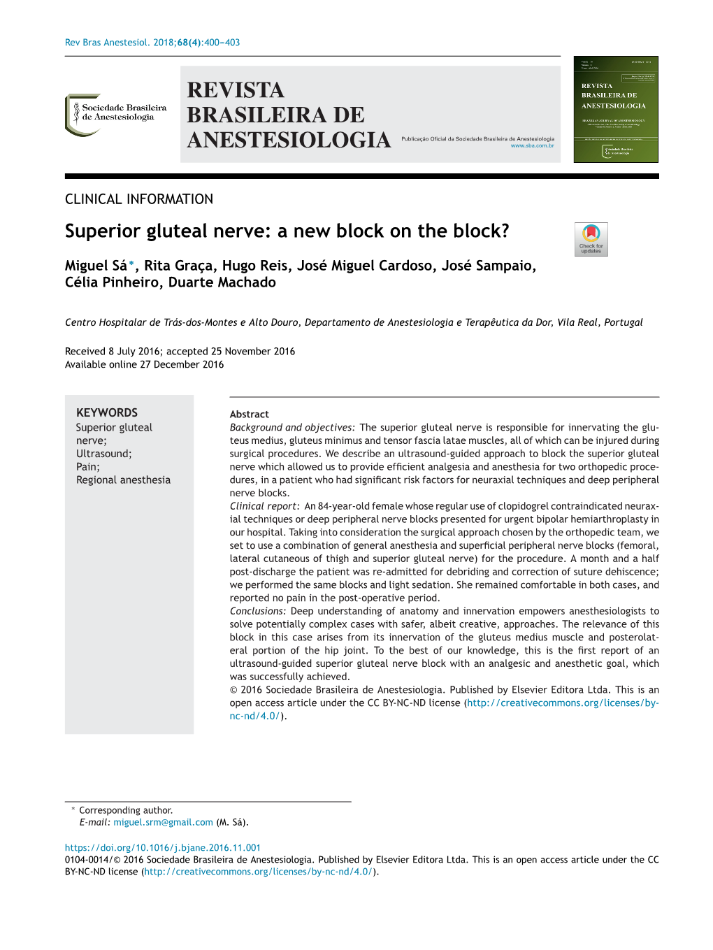 Superior Gluteal Nerve: a New Block on the Block?