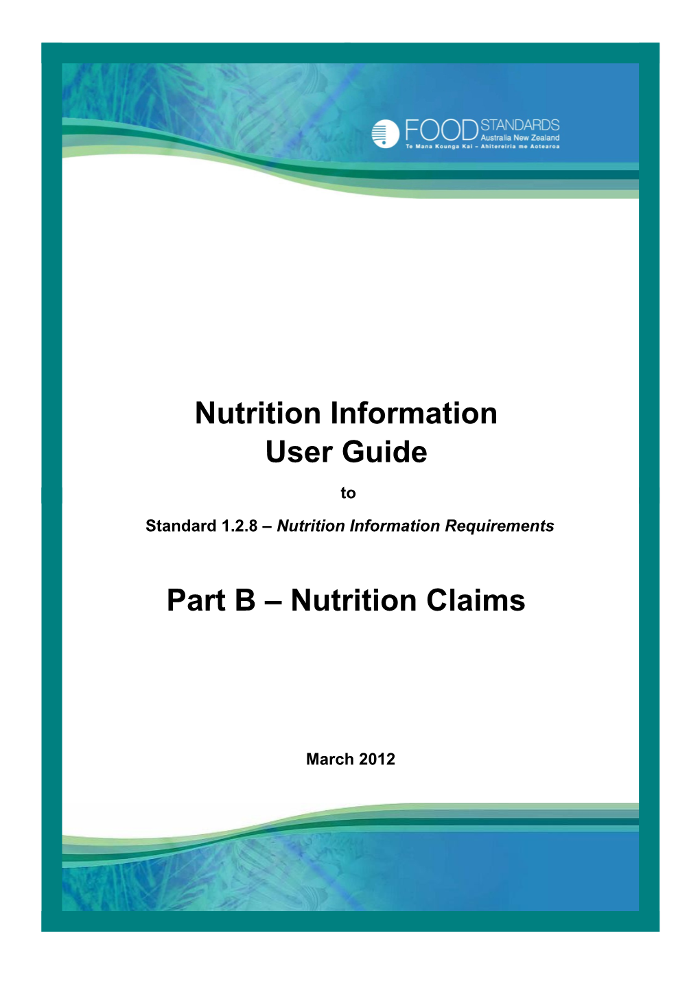 Userguide Nutrition Claims Partb March12