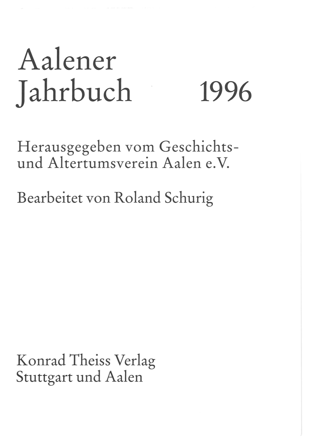 Aalener Jahrbuch 1996