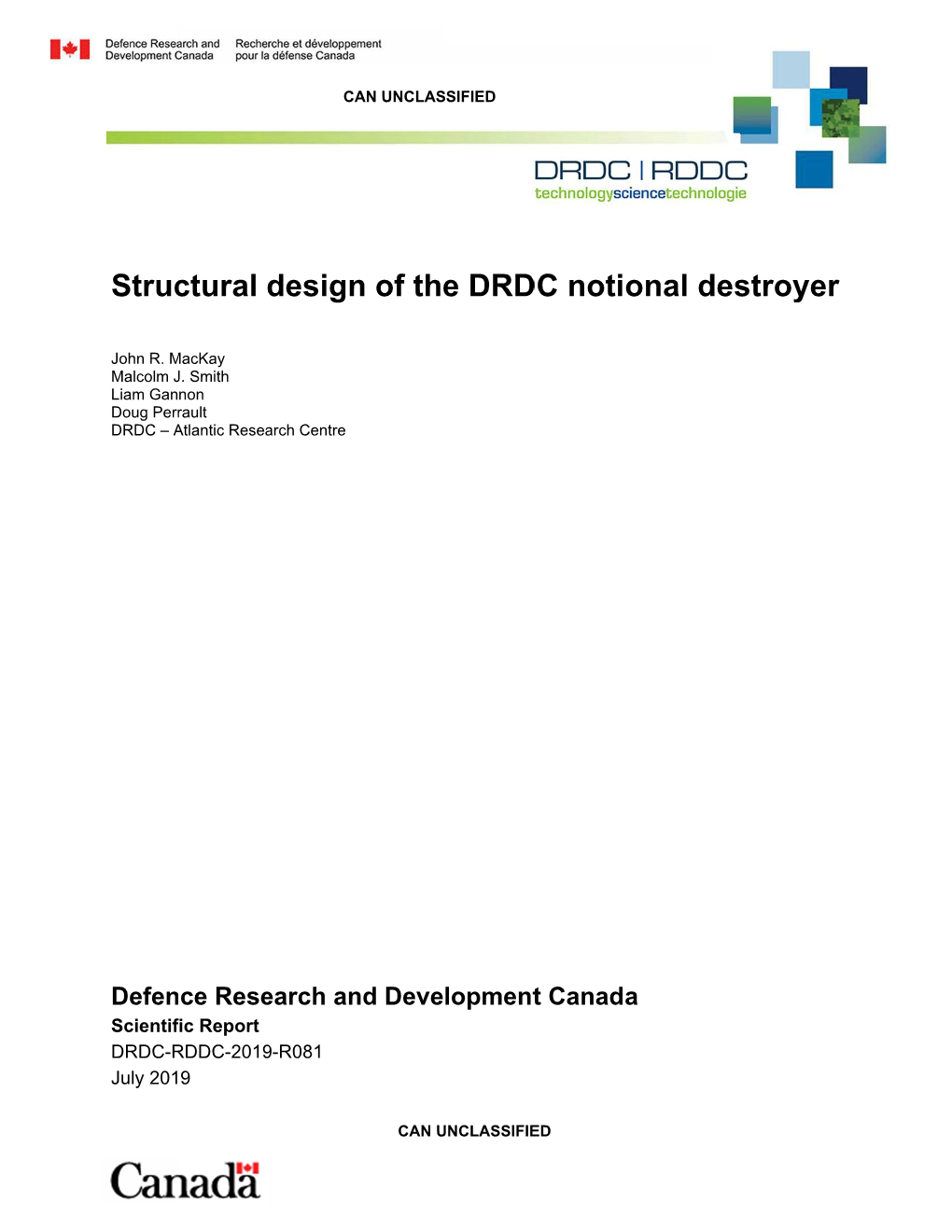 Struc Ctural Design N of the E DRD DC Noti Onal Destroyer