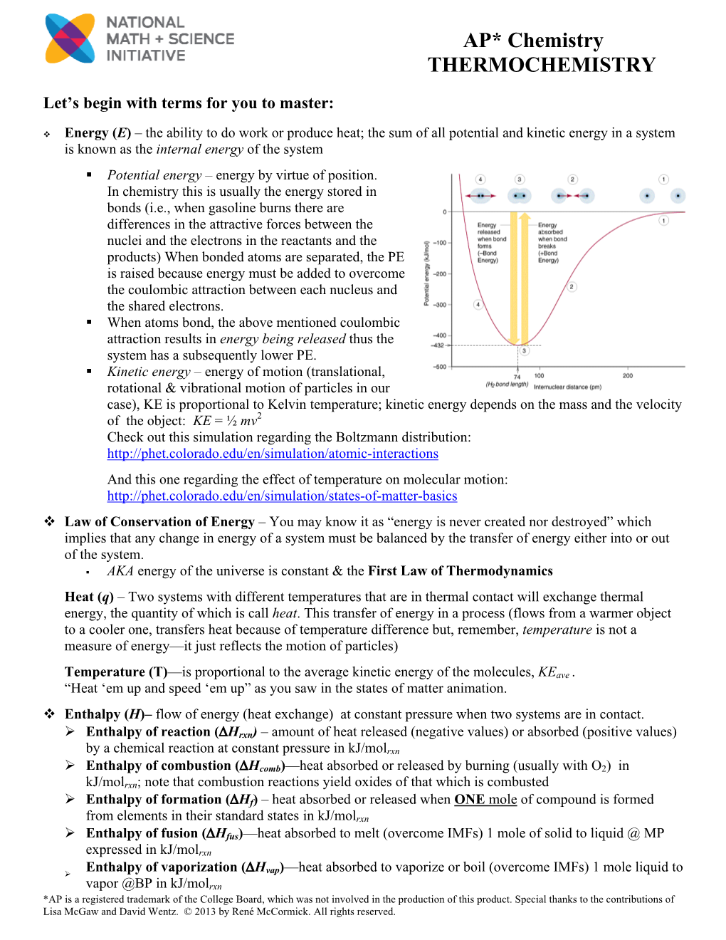 AP* Chemistry THERMOCHEMISTRY