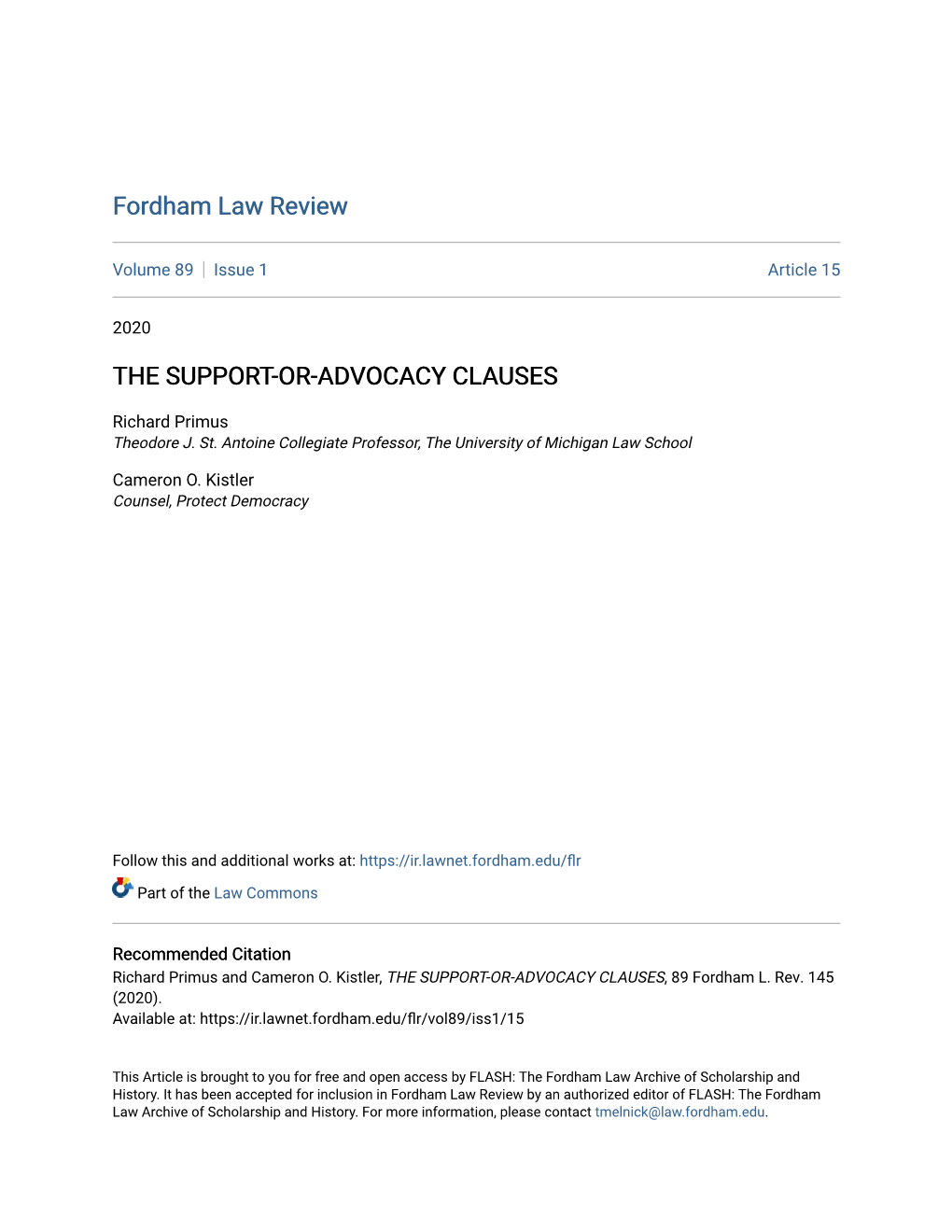 The Support-Or-Advocacy Clauses