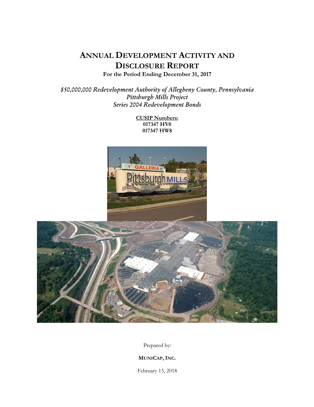 Pittsburgh Mills Annual CD Report 2017