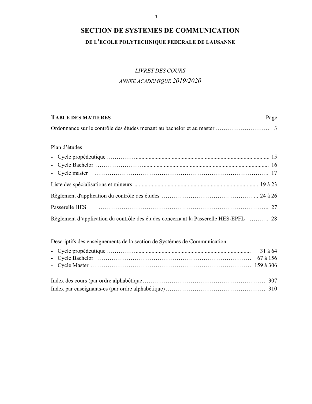 Section De Systemes De Communication De L'ecole Polytechnique Federale De Lausanne