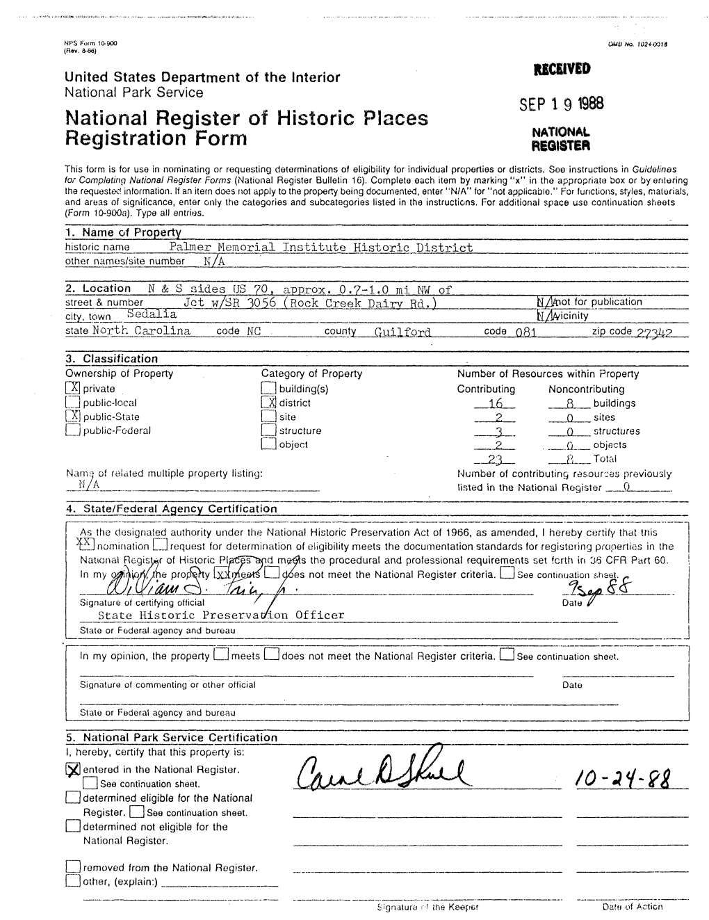 Palmer Memorial Institute Historic District Other Namos/Site Number N/A