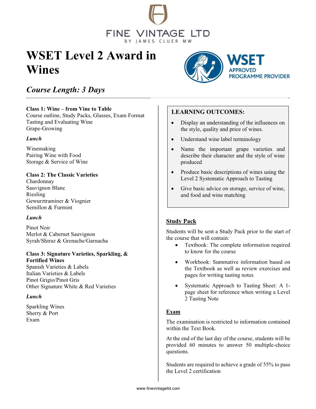 WSET Level 2 Award in Wines