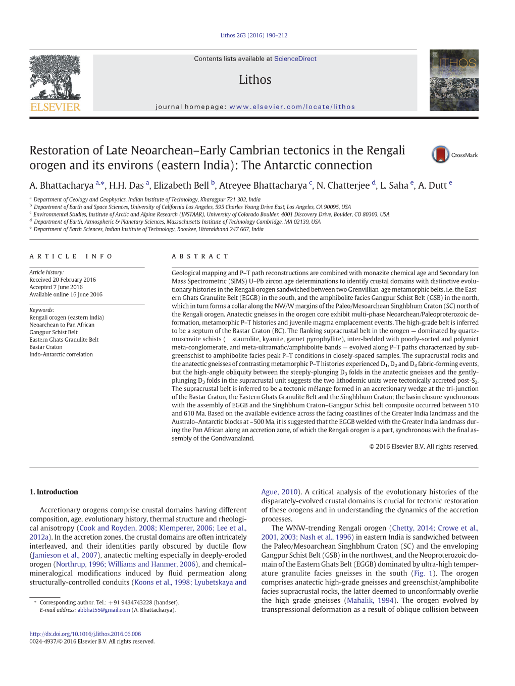 Restoration of Late Neoarchean–Early Cambrian Tectonics in the Rengali Orogen and Its Environs (Eastern India): the Antarctic Connection