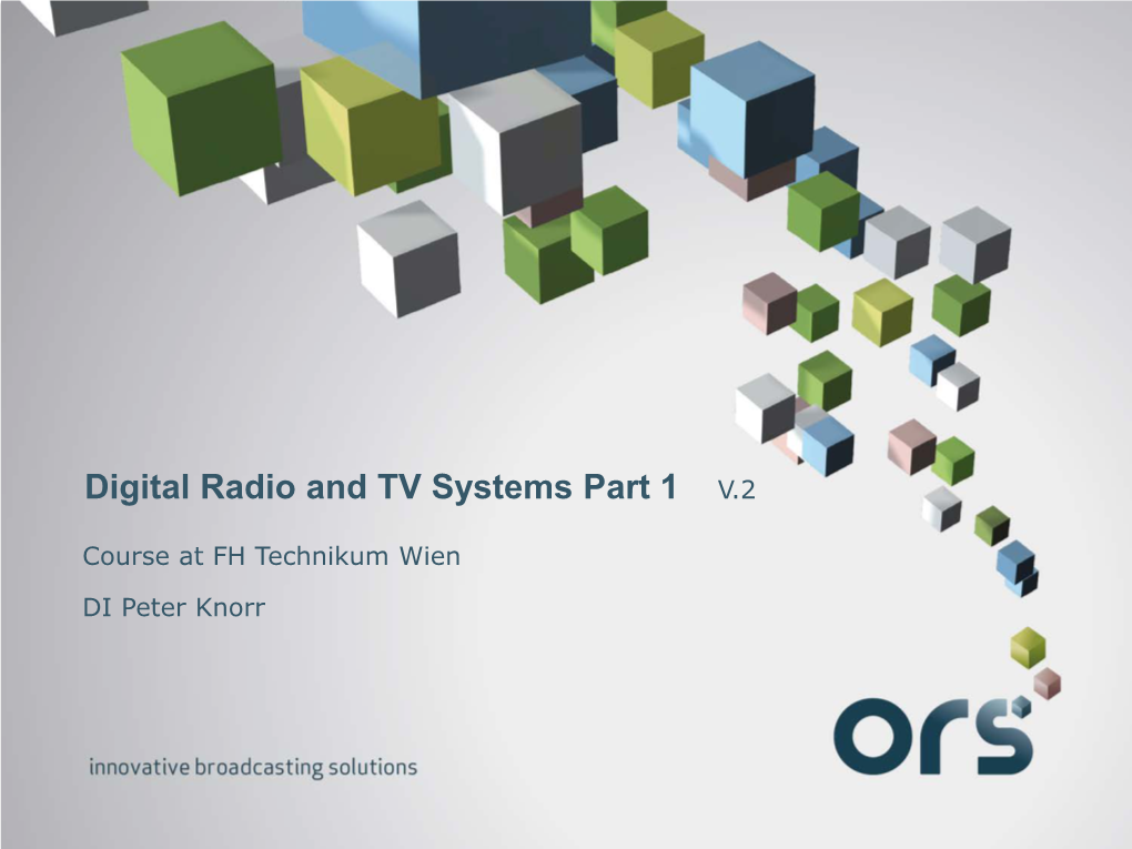 Digital Radio and TV Systems Part 1 V