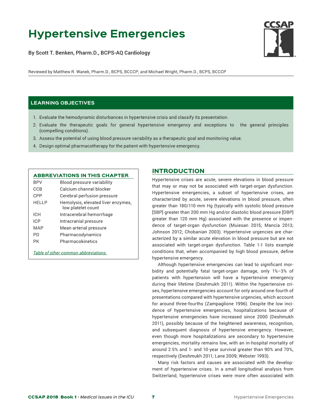 Hypertensive Emergencies