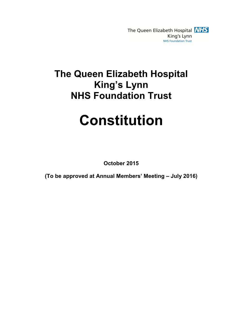 The Queen Elizabeth Hospital, King's Lynn, NHS