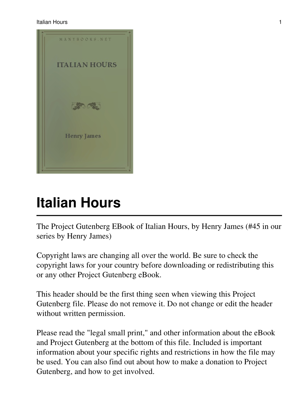 Italian Hours 1