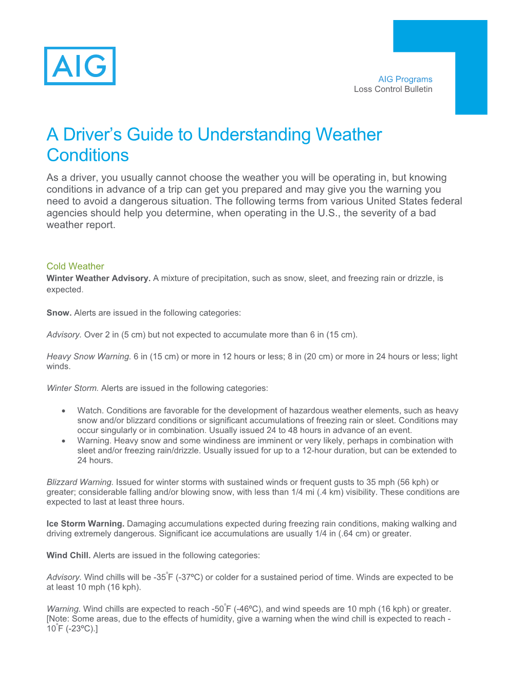 A Driver's Guide to Understanding Weather Conditions