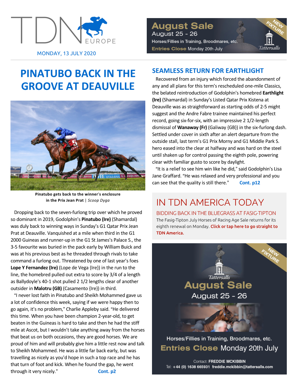 Pinatubo Back in the Groove at Deauville