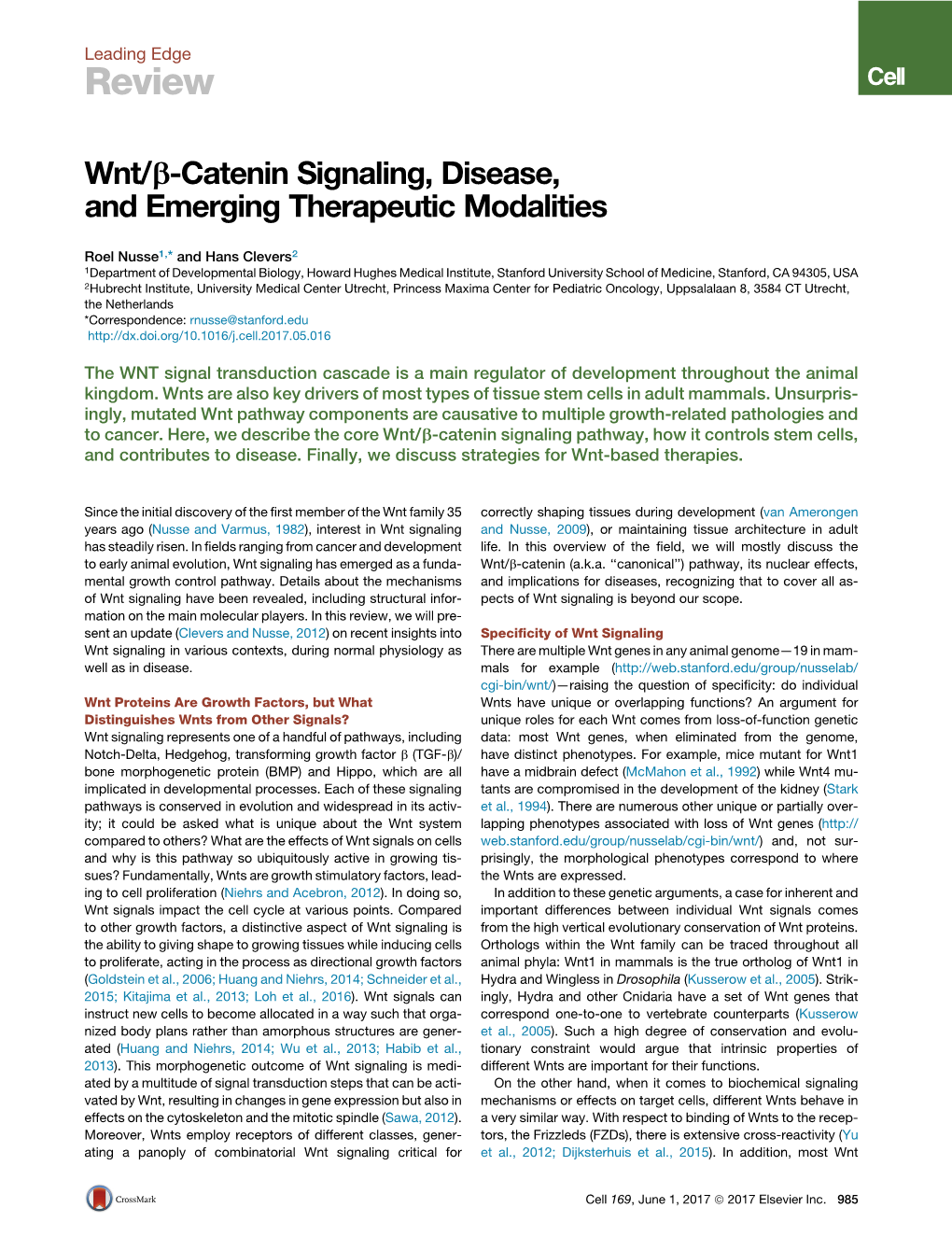 Wnt/B-Catenin Signaling, Disease, and Emerging Therapeutic Modalities