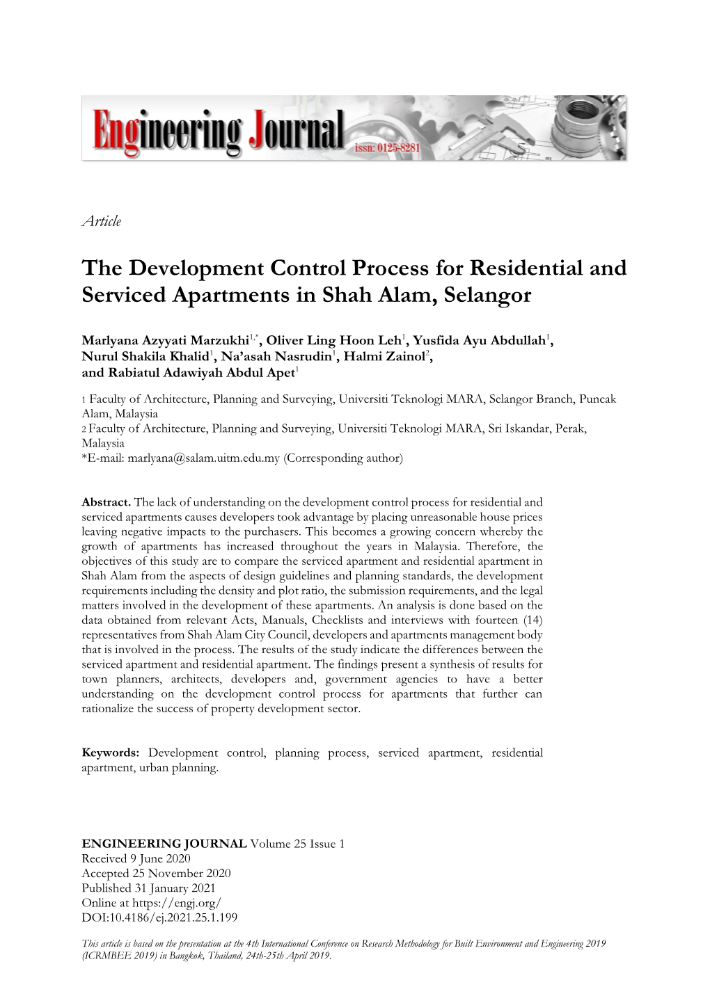 The Development Control Process for Residential and Serviced Apartments in Shah Alam, Selangor