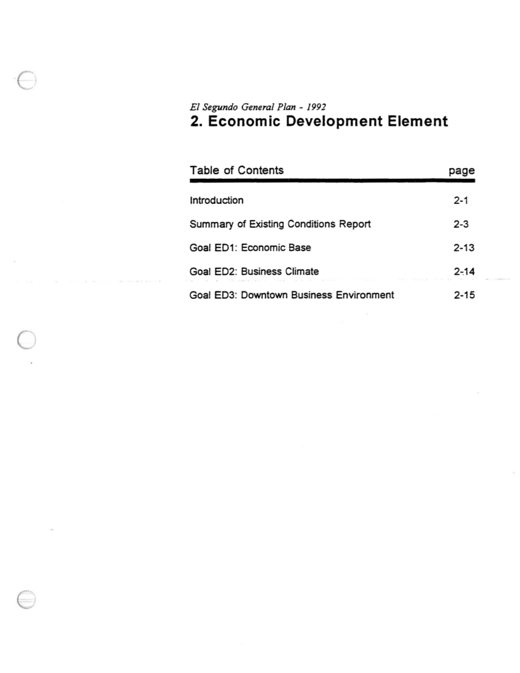 2. Economic Development Element