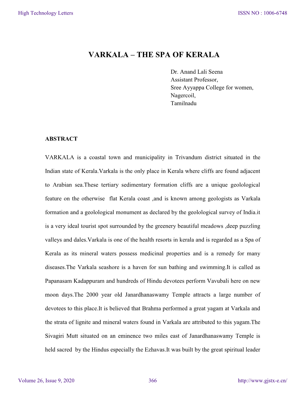 Varkala – the Spa of Kerala