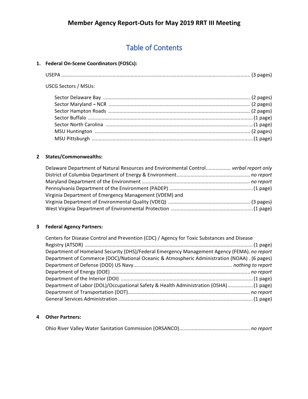 Table of Contents