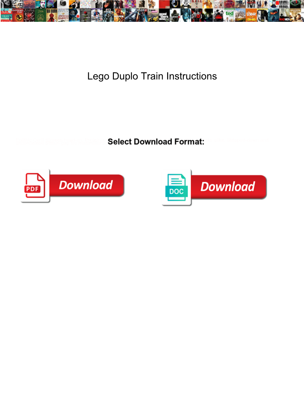 Lego Duplo Train Instructions