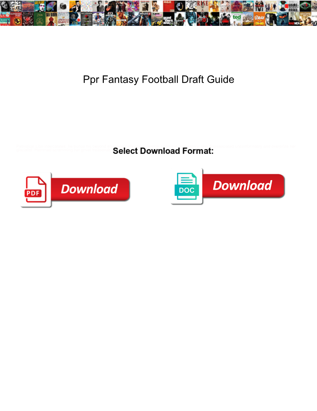 Ppr Fantasy Football Draft Guide