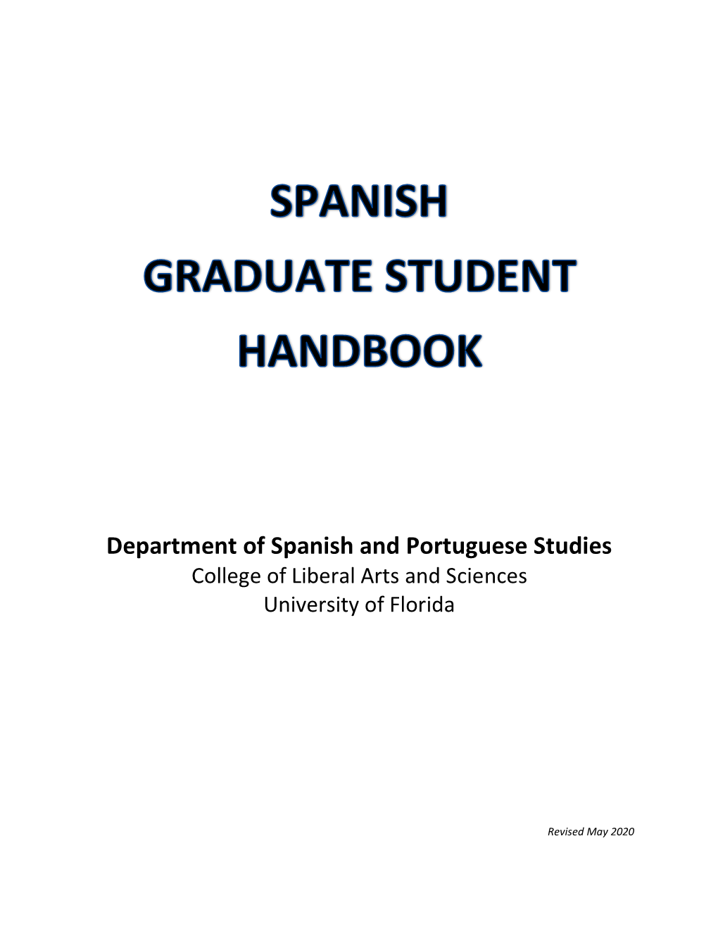 Spanish Graduate Student Handbook