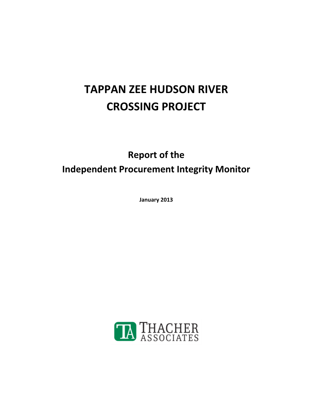Report of the Independent Procurement Integrity Monitor