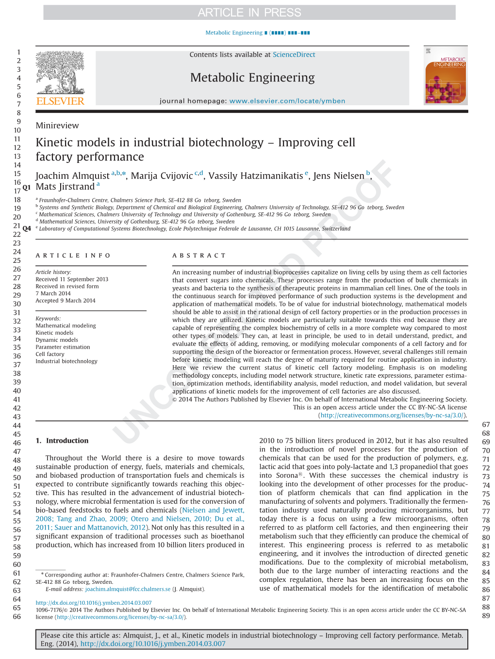 Kinetic Models in Industrial Biotechnology