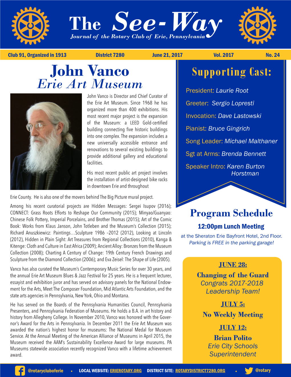 See-Way Journal of the Rotary Club of Erie, Pennsylvania