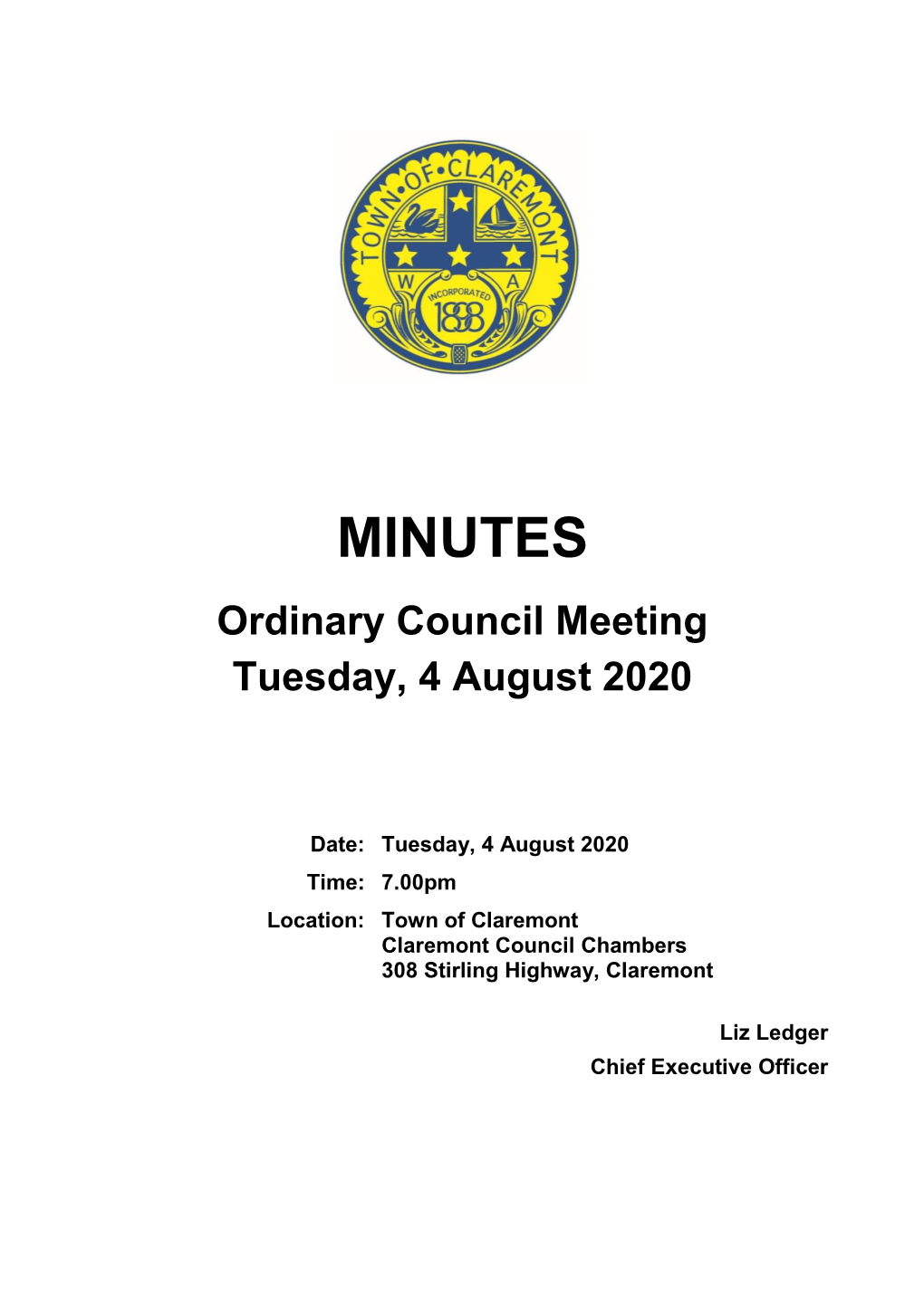 Minutes of Ordinary Council Meeting