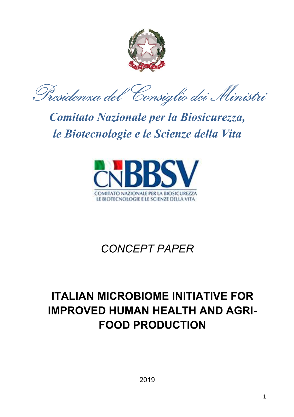 Italian Microbiome Initiative for Improved Human Health and Agri- Food Production