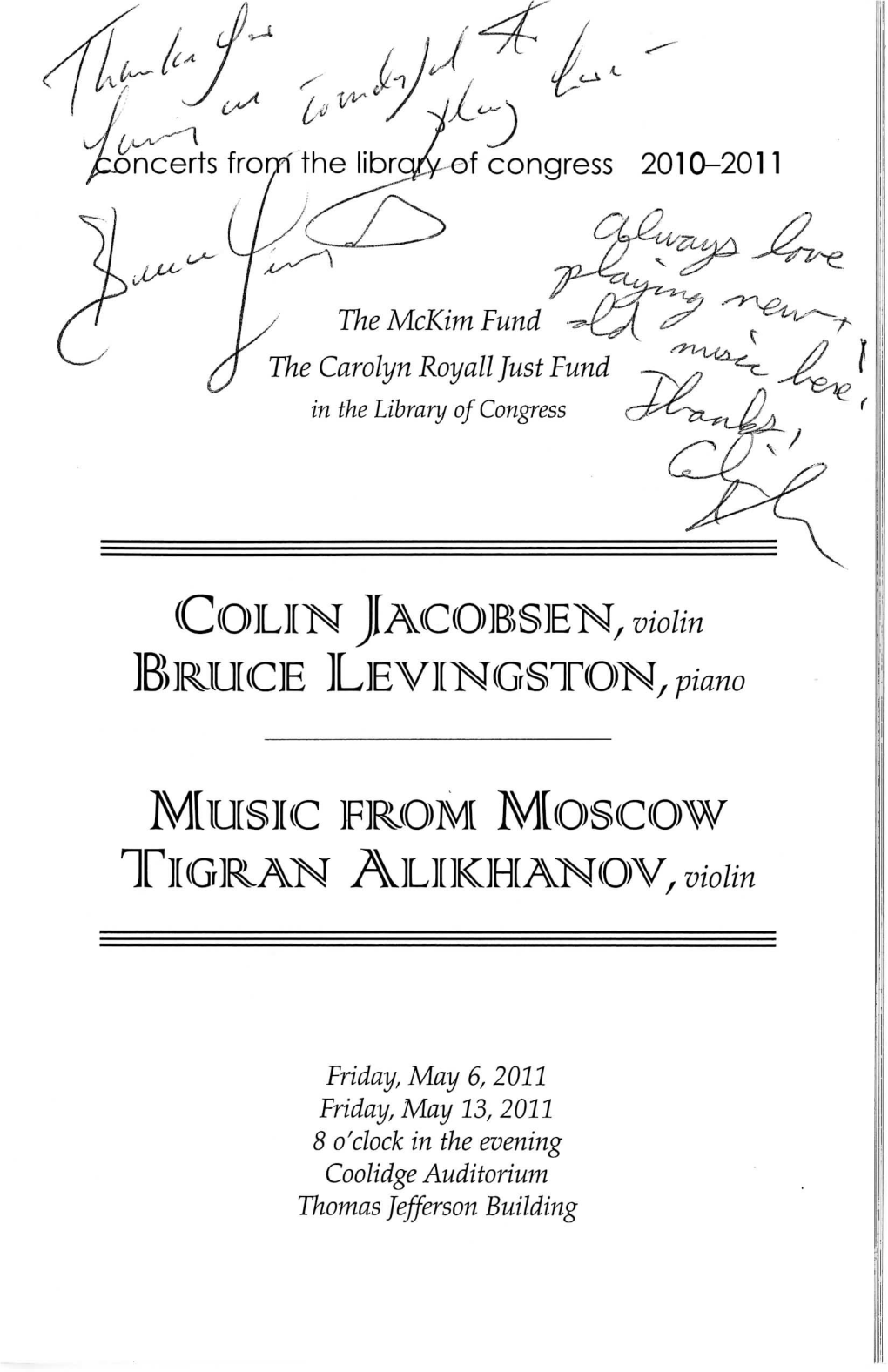 COLINJACOBSEN,™>\M BRUCE LEVINGSTON,Piano Mosic FJ^OM