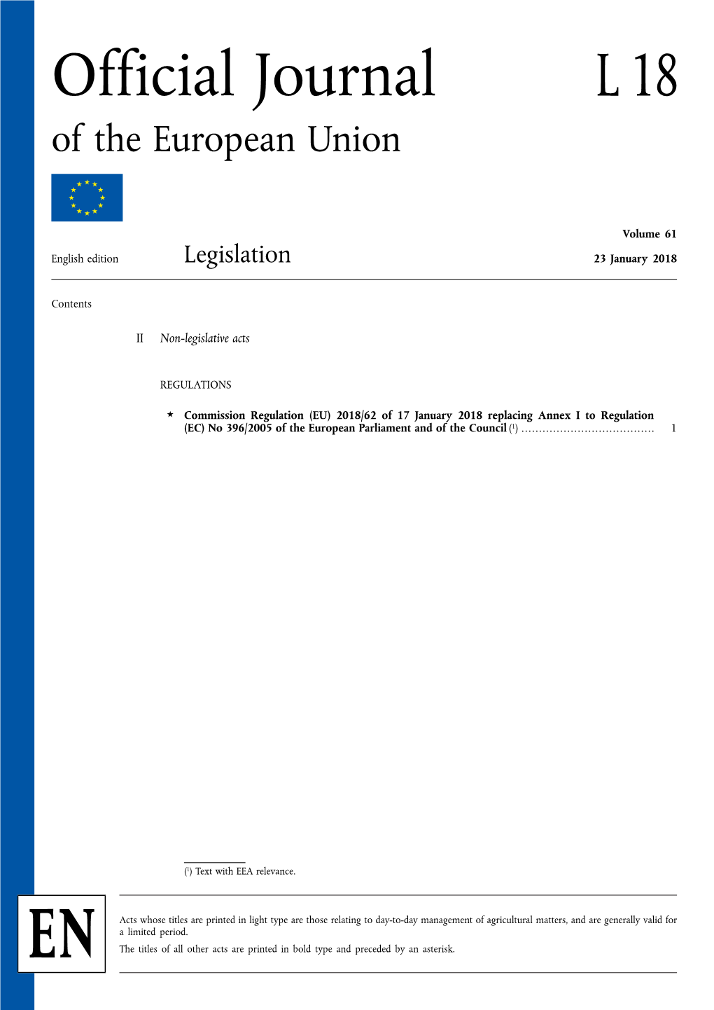 Official Journal L 18 of the European Union