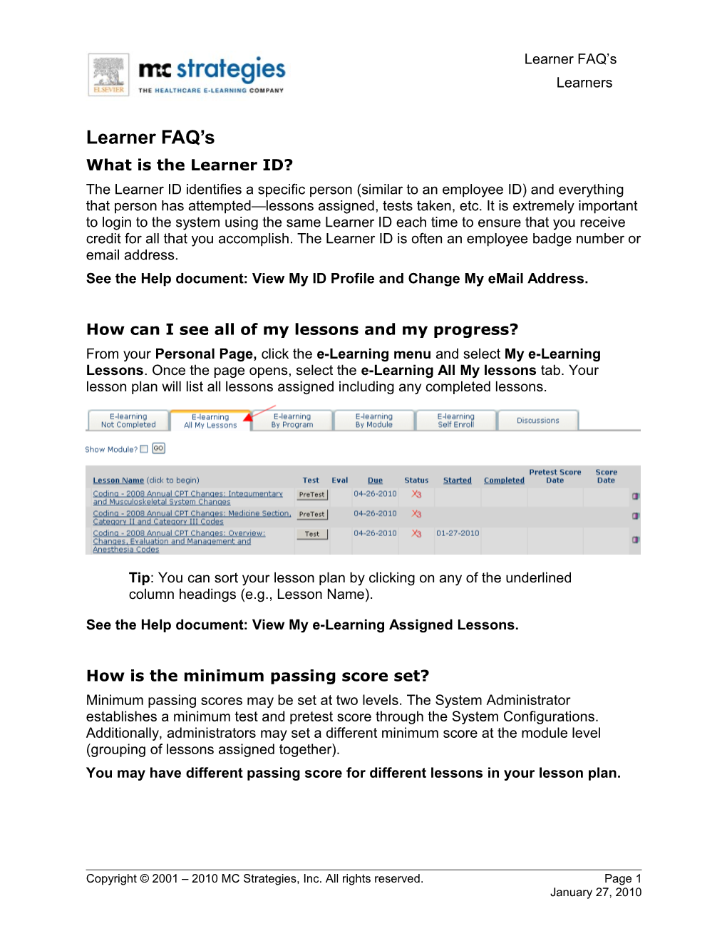 Learner Outline for the LMS s1