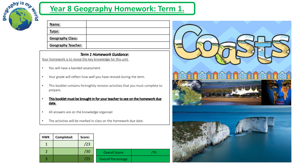 Year 8 Geography Homework: Term 1