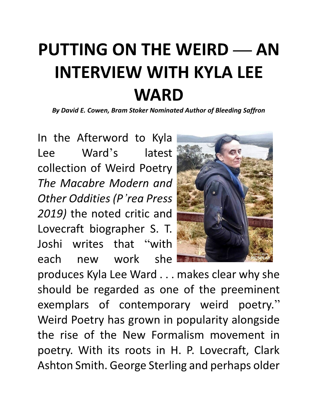 AN INTERVIEW with KYLA LEE WARD by David E