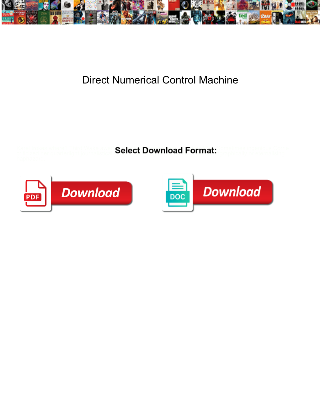 Direct Numerical Control Machine