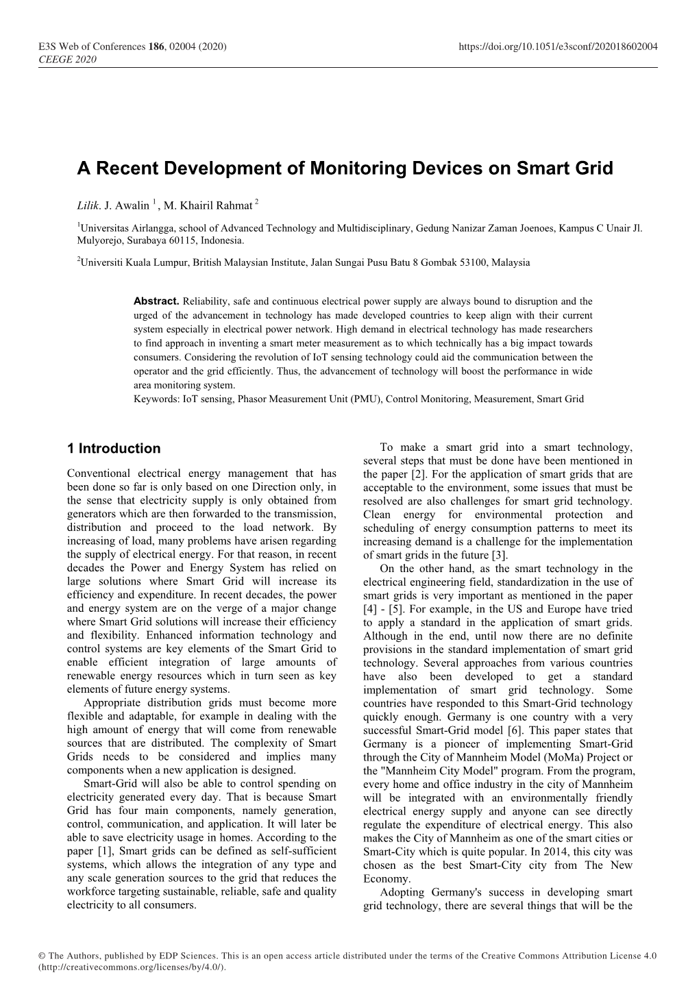 A Recent Development of Monitoring Devices on Smart Grid