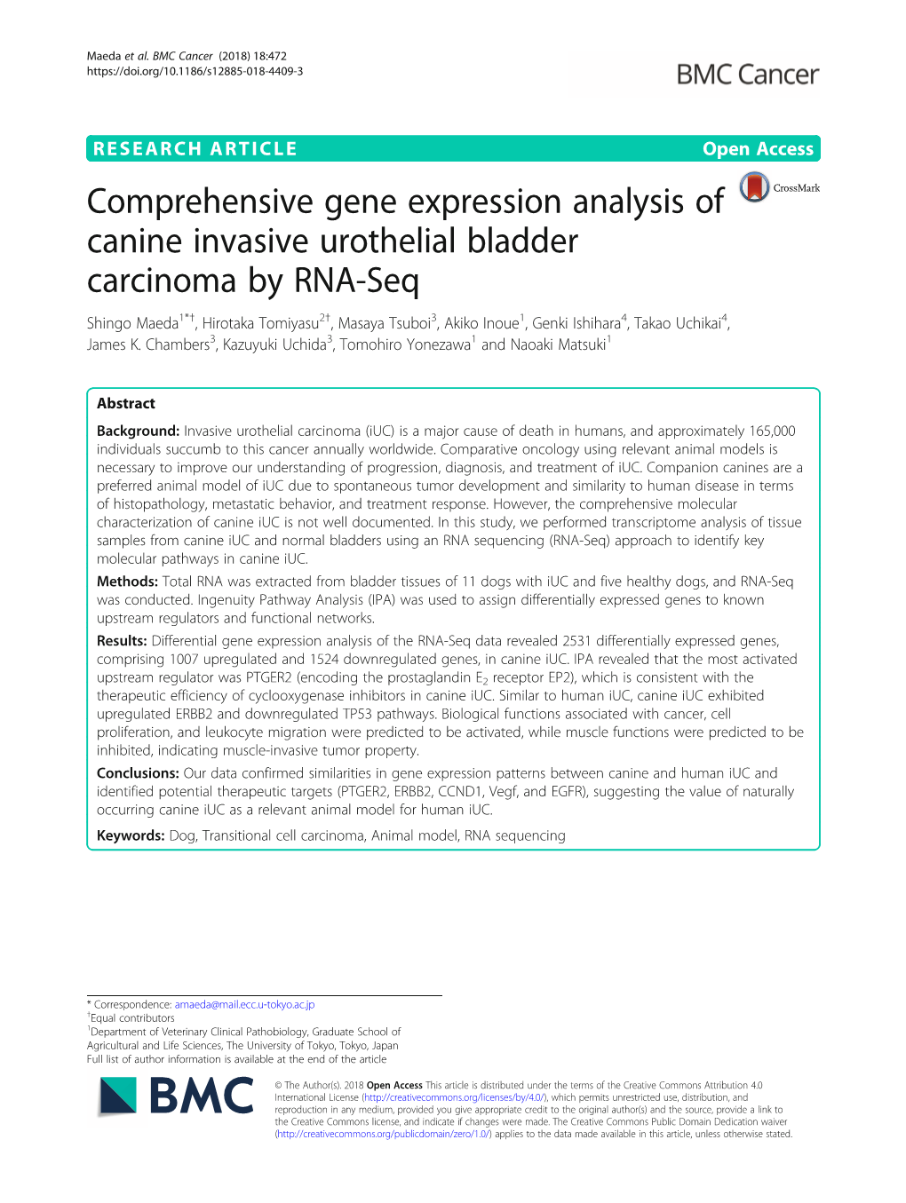 Comprehensive Gene Expression Analysis of Canine Invasive