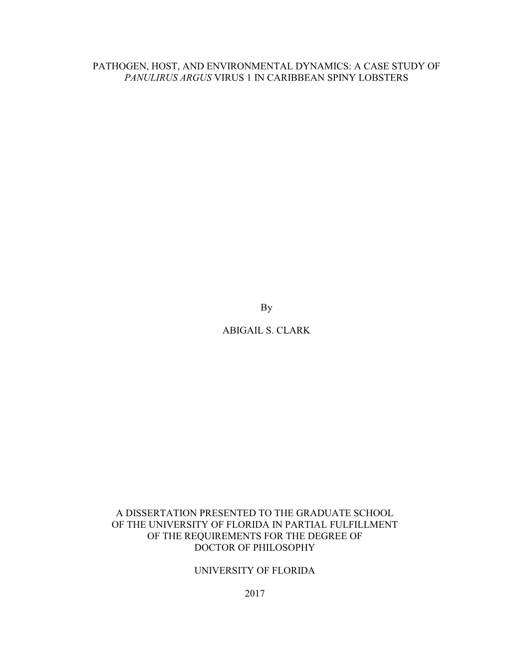 University of Florida Thesis Or Dissertation Formatting Template