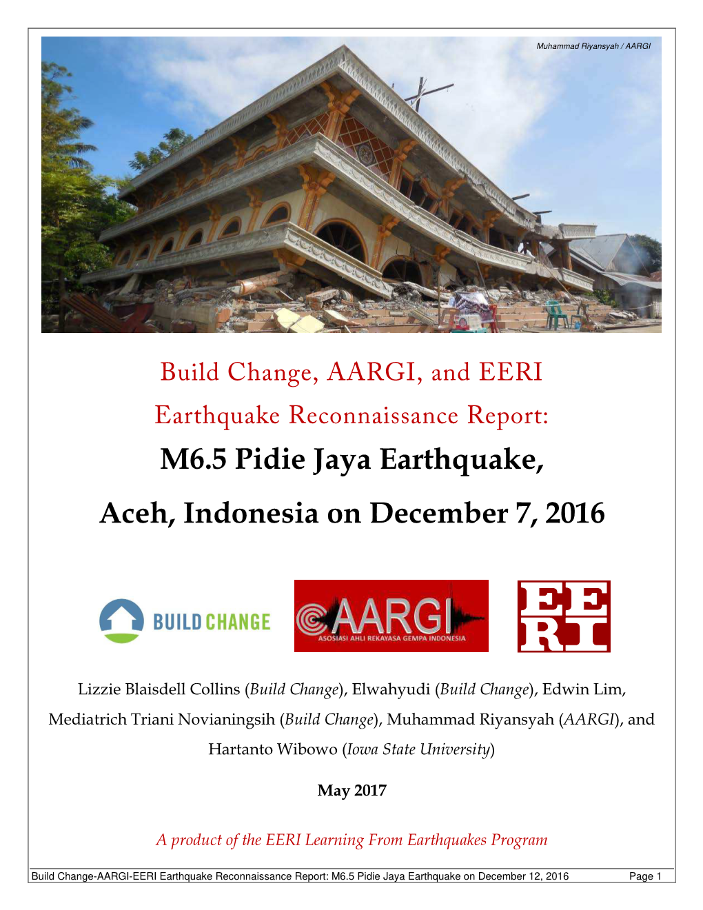 M6.5 Pidie Jaya Earthquake, Aceh, Indonesia on December 7, 2016