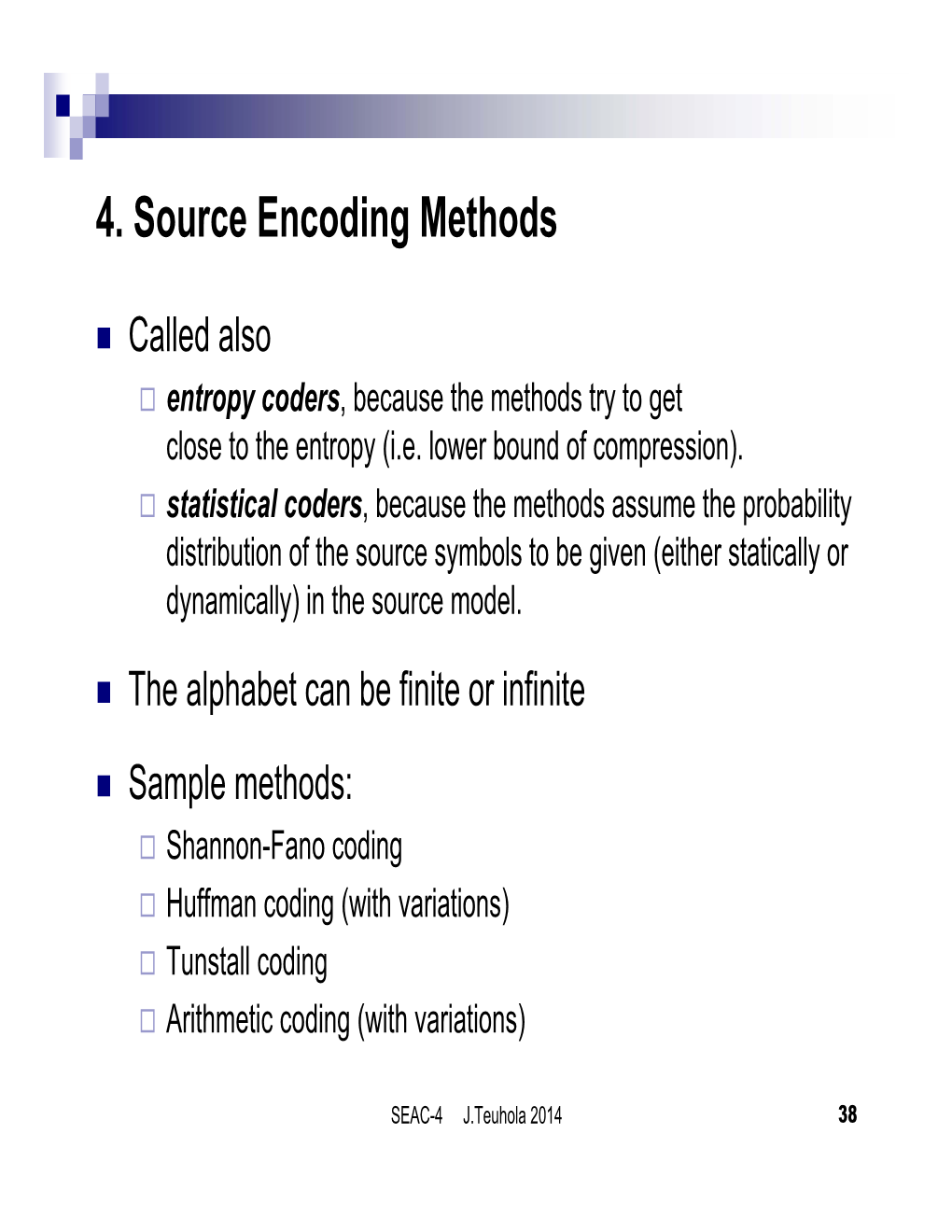 4. Source Encoding Methods