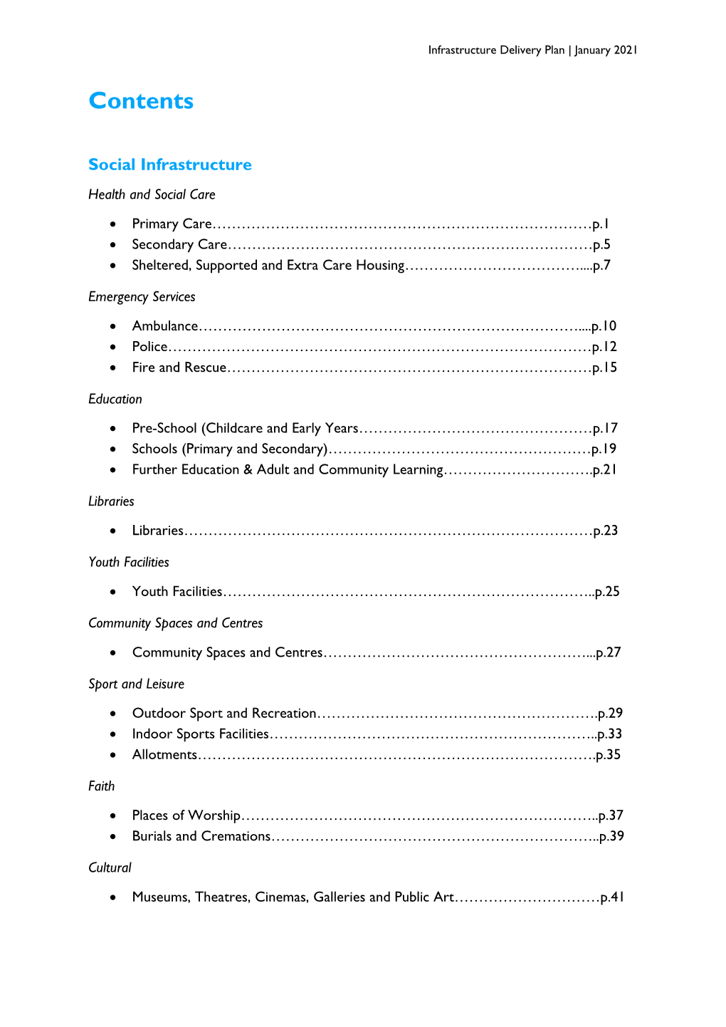 Infrastructure Delivery Plan | January 2021