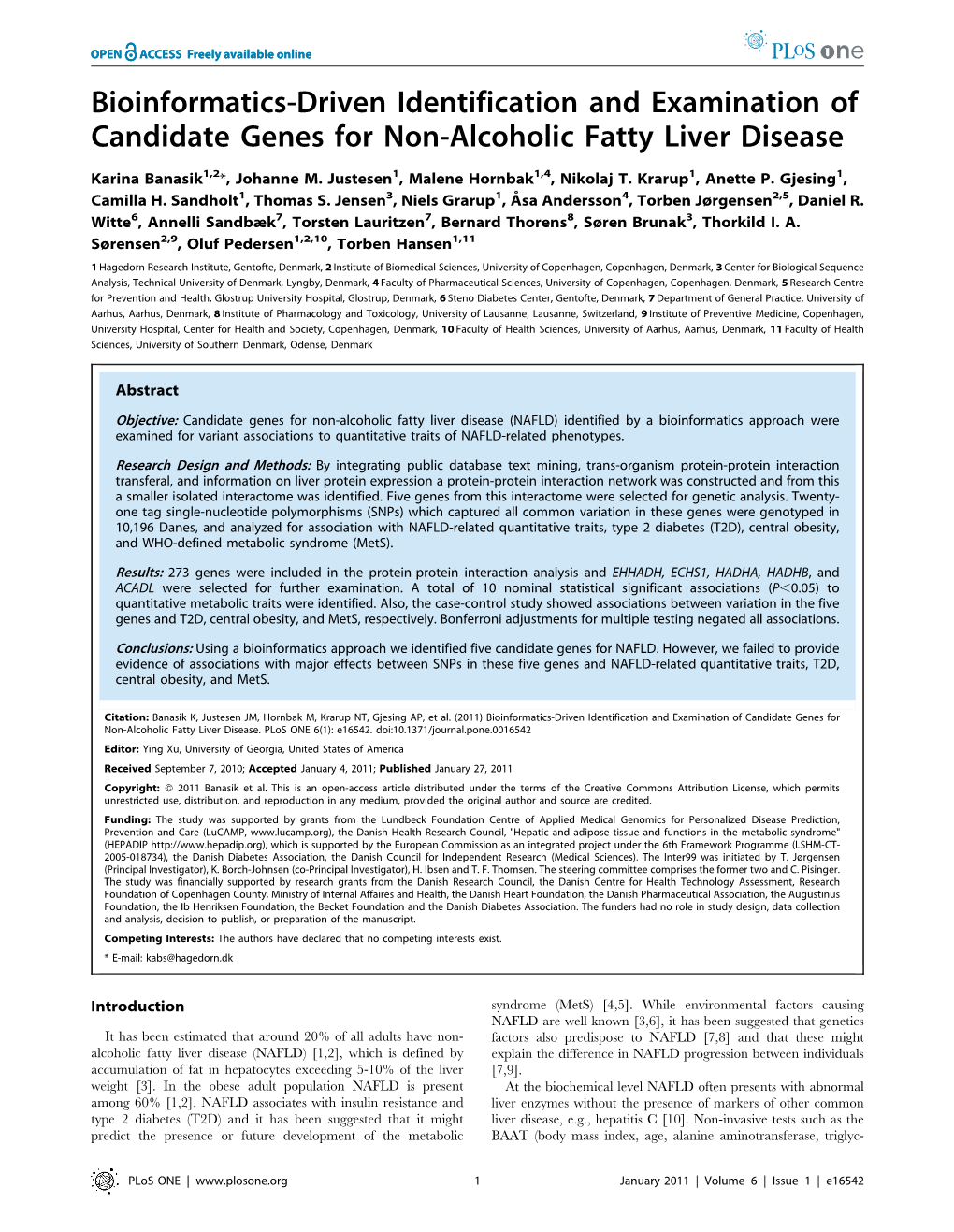 Bioinformatics-Driven Identification and Examination of Candidate Genes for Non-Alcoholic Fatty Liver Disease