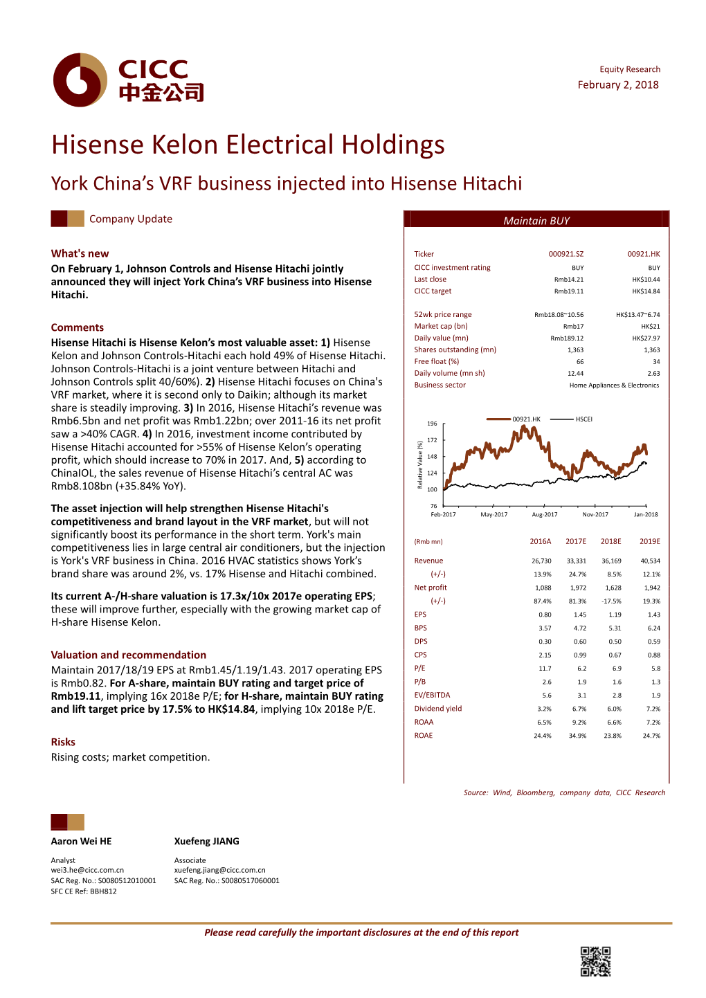 Hisense Kelon Electrical Holdings York China’S VRF Business Injected Into Hisense Hitachi